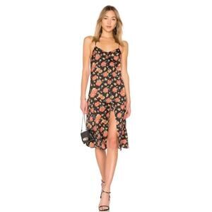 NWT LPA x Revolve Rose Garden Black Red Floral Boho Summer Midi Slip Dress Small